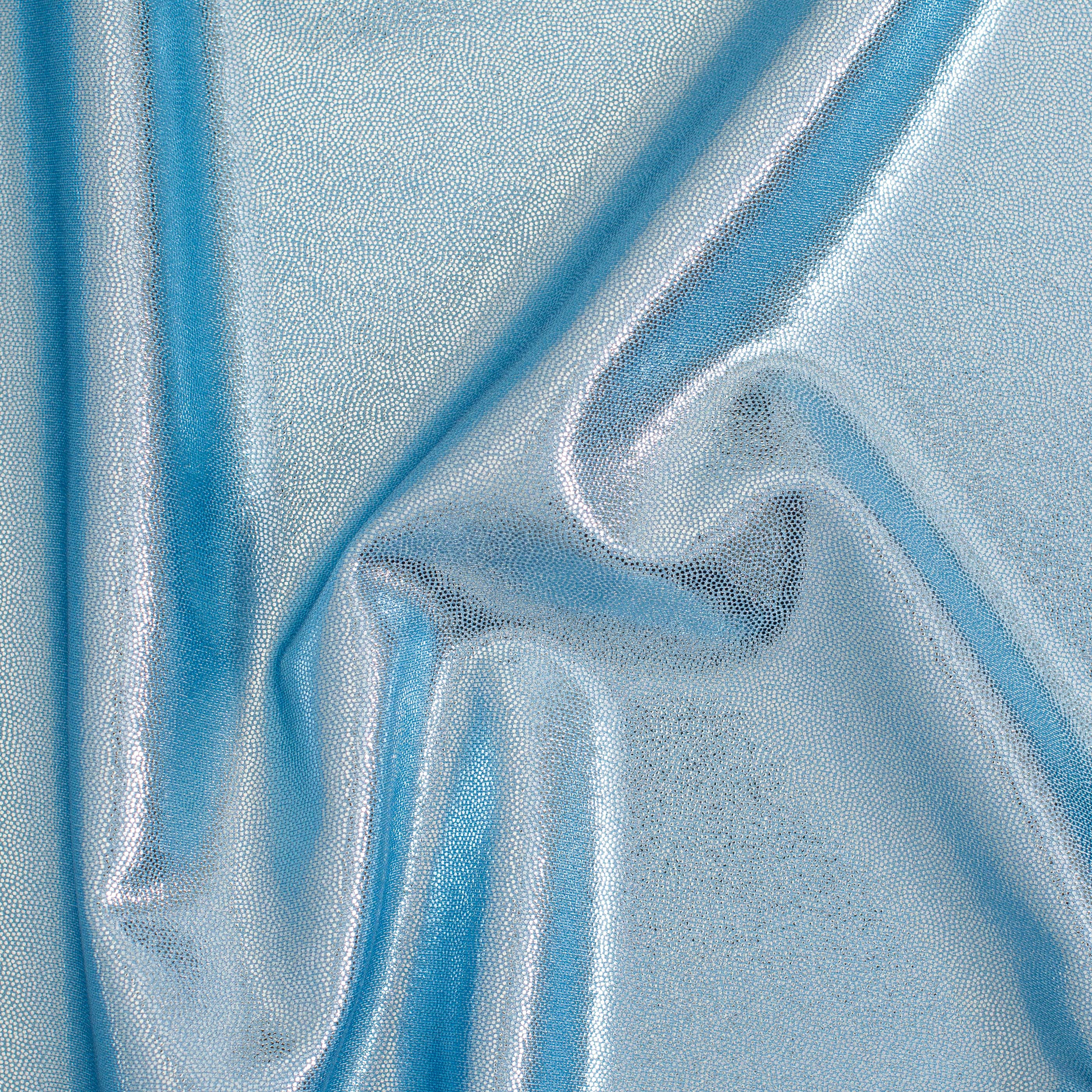 Nylon Spandex Tricot Fabric with Foggy Foil | Spandex Palace - Blue
