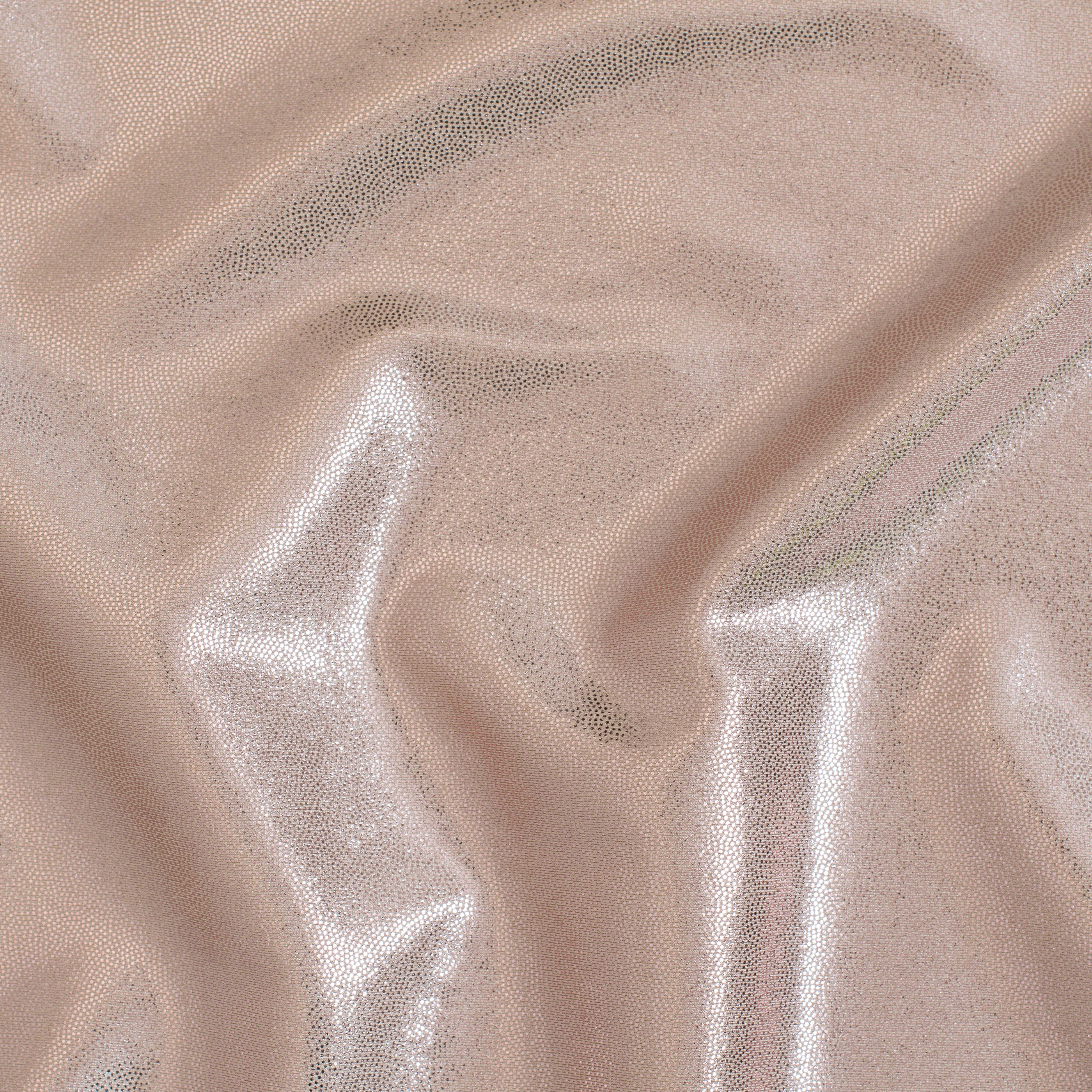 Nylon Spandex Tricot Fabric with Foggy Foil | Spandex Palace - Blush Silver