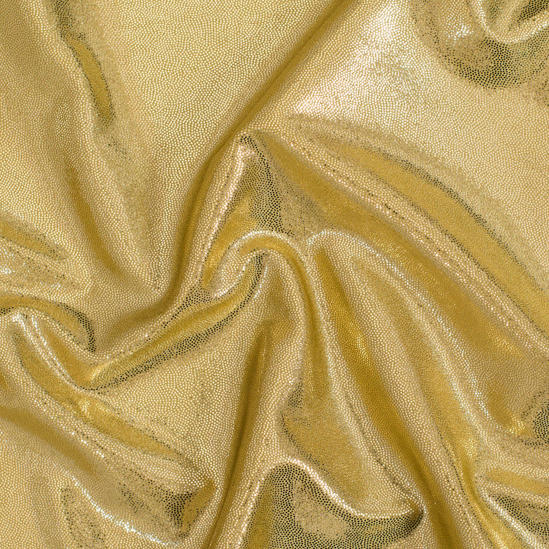 Nylon Spandex Tricot Fabric with Foggy Foil | Spandex Palace - Gold