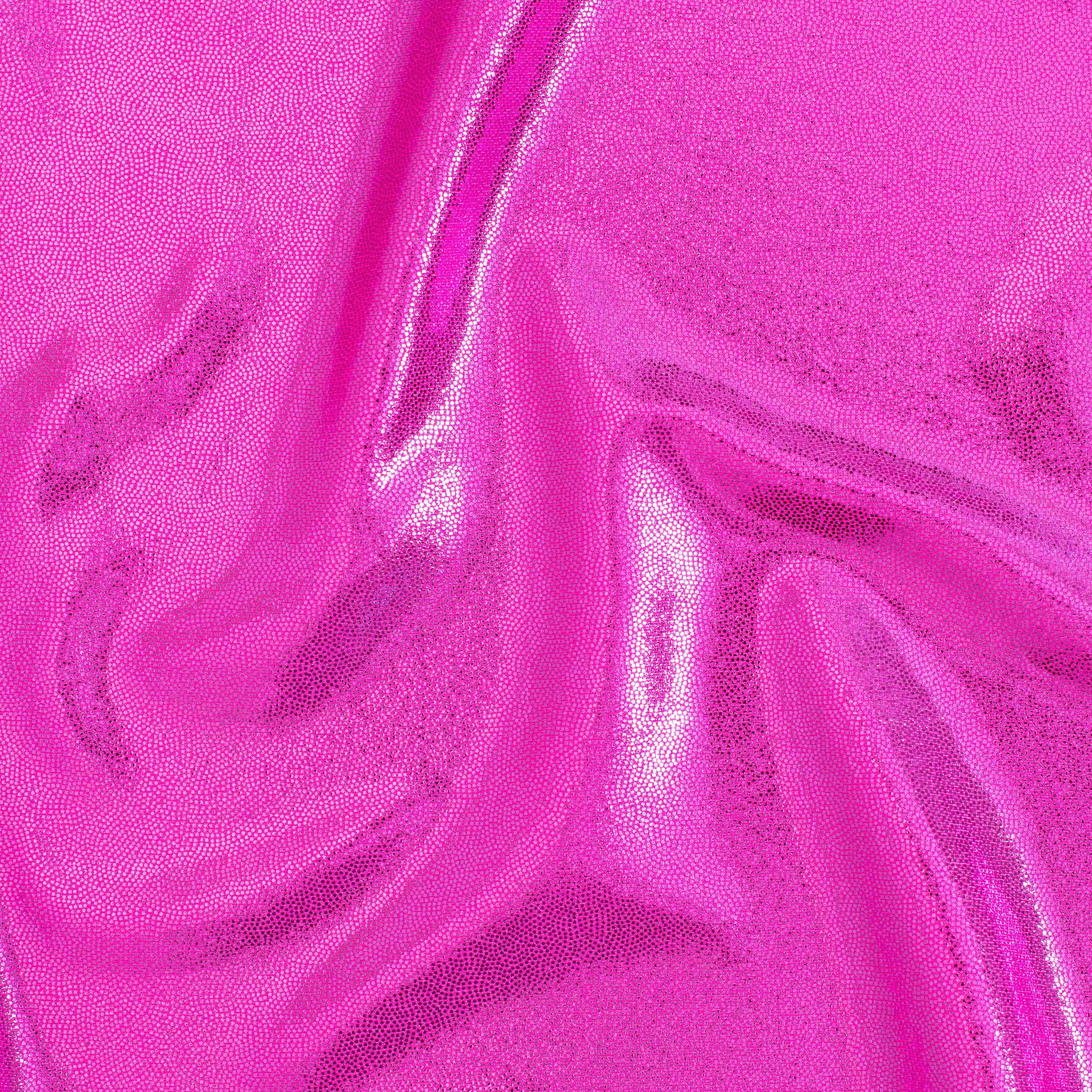 Nylon Spandex Tricot Fabric with Foggy Foil | Spandex Palace - Hot Pink Fuchsia