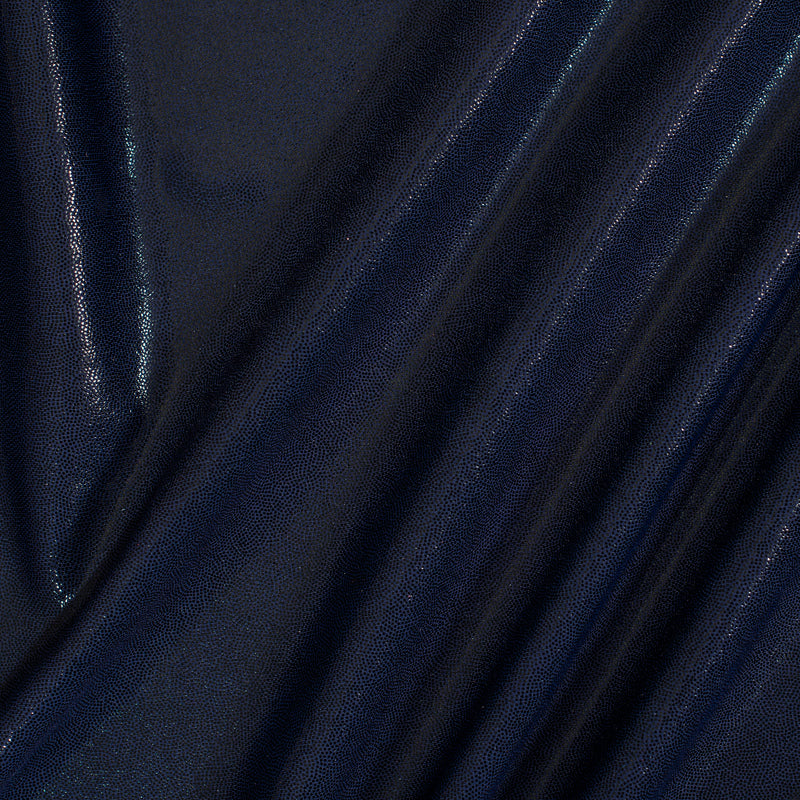 Nylon Spandex Tricot Fabric with Foggy Foil | Spandex Palace - Navy Black