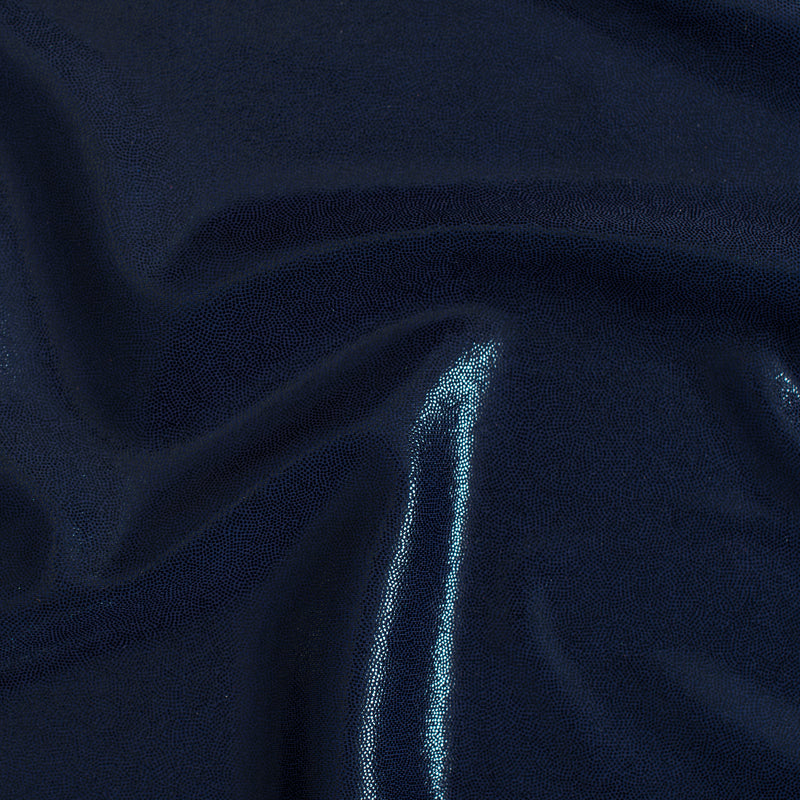 Nylon Spandex Tricot Fabric with Foggy Foil | Spandex Palace - Navy Black