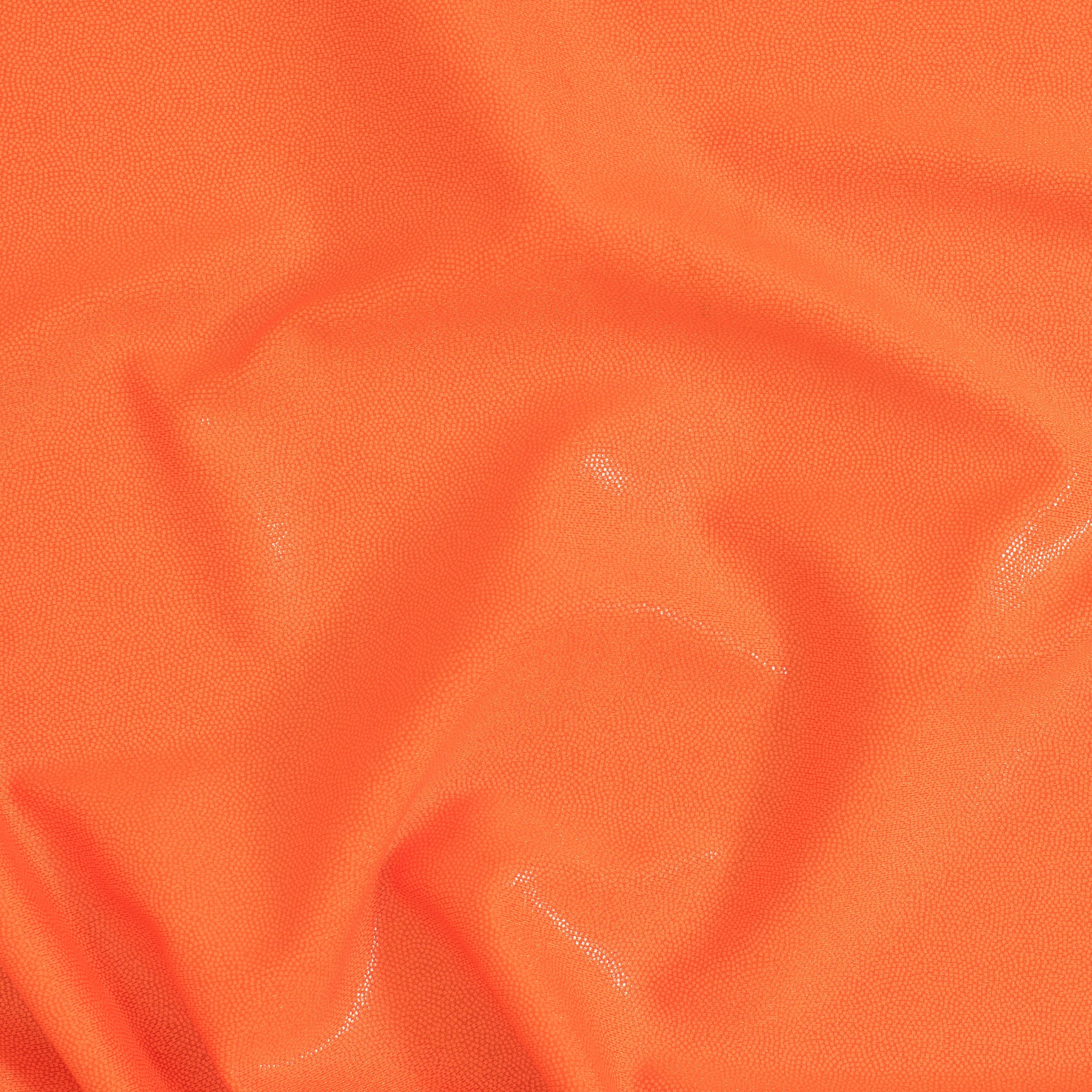 Nylon Spandex Tricot Fabric with Foggy Foil | Spandex Palace - Neon Orange