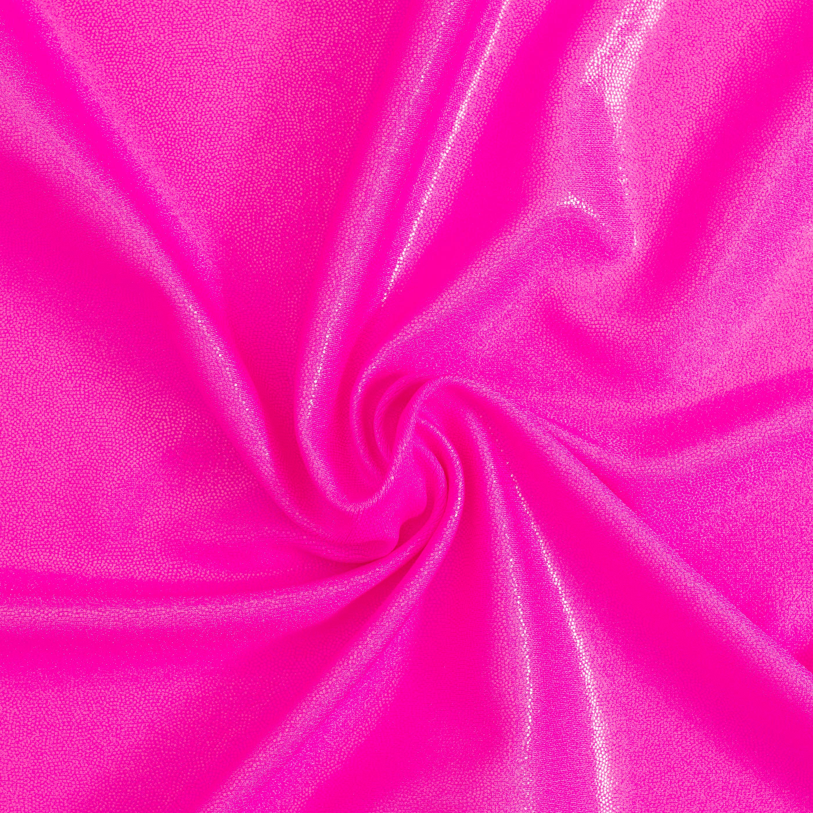 Nylon Spandex Tricot Fabric with Foggy Foil | Spandex Palace - Neon Pink
