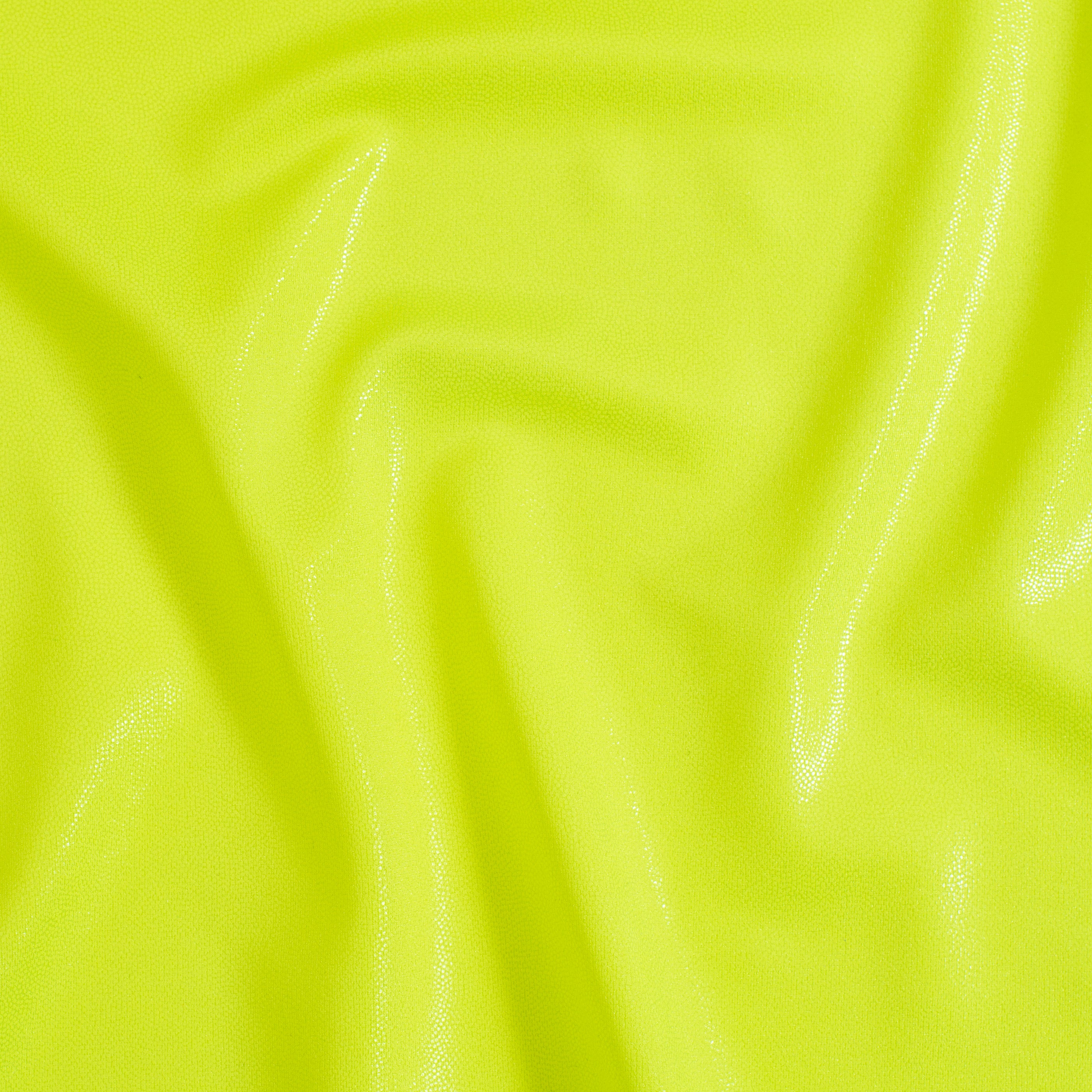 Nylon Spandex Tricot Fabric with Foggy Foil | Spandex Palace - Neon Yellow