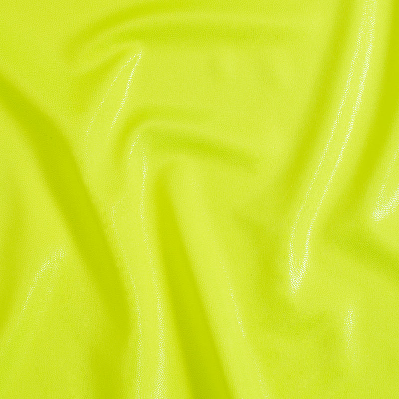 Nylon Spandex Tricot Fabric with Foggy Foil | Spandex Palace - Neon Yellow