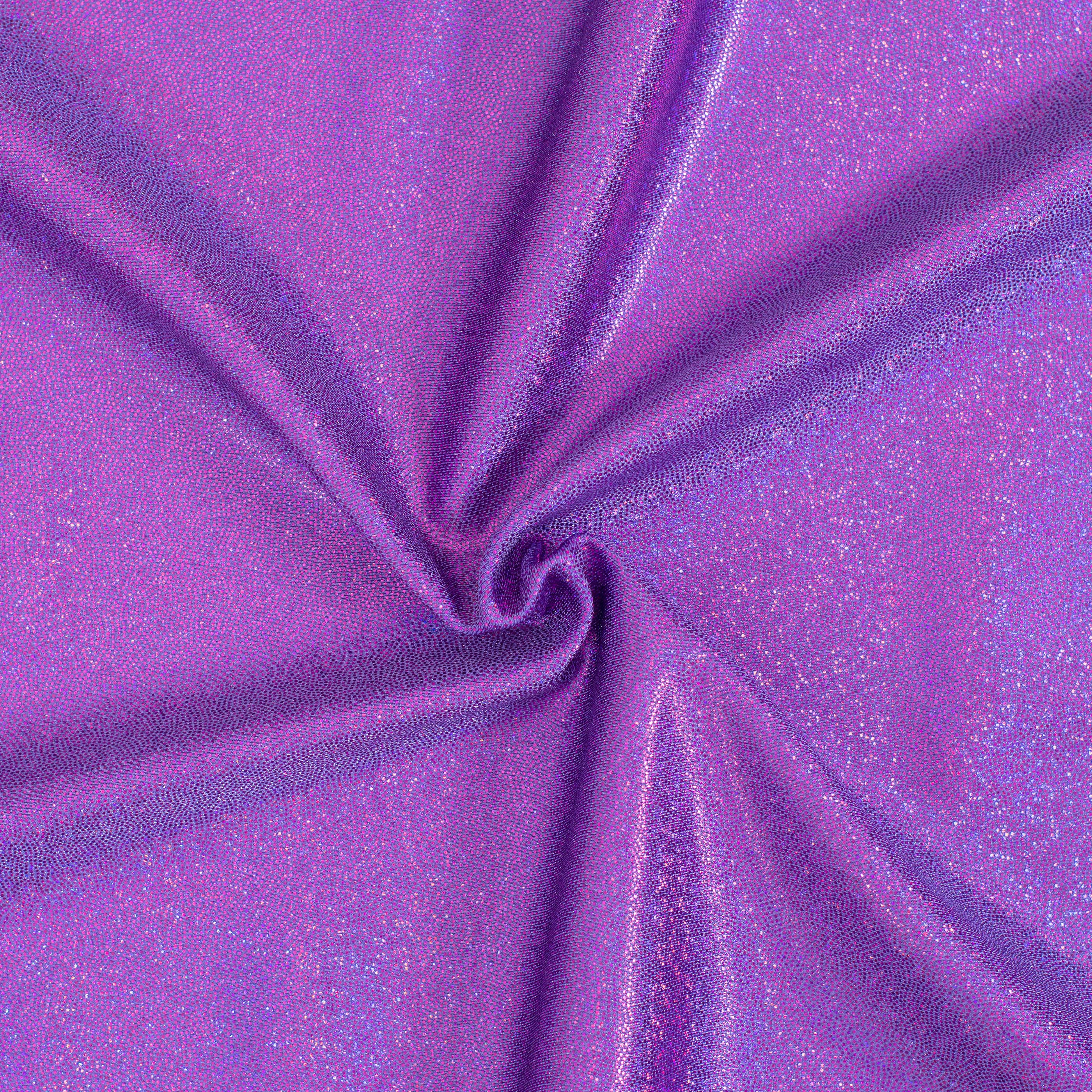 Hologram Stretch Nylon Spandex Fabric with Foggy Foil | Spandex Palace - Lilac