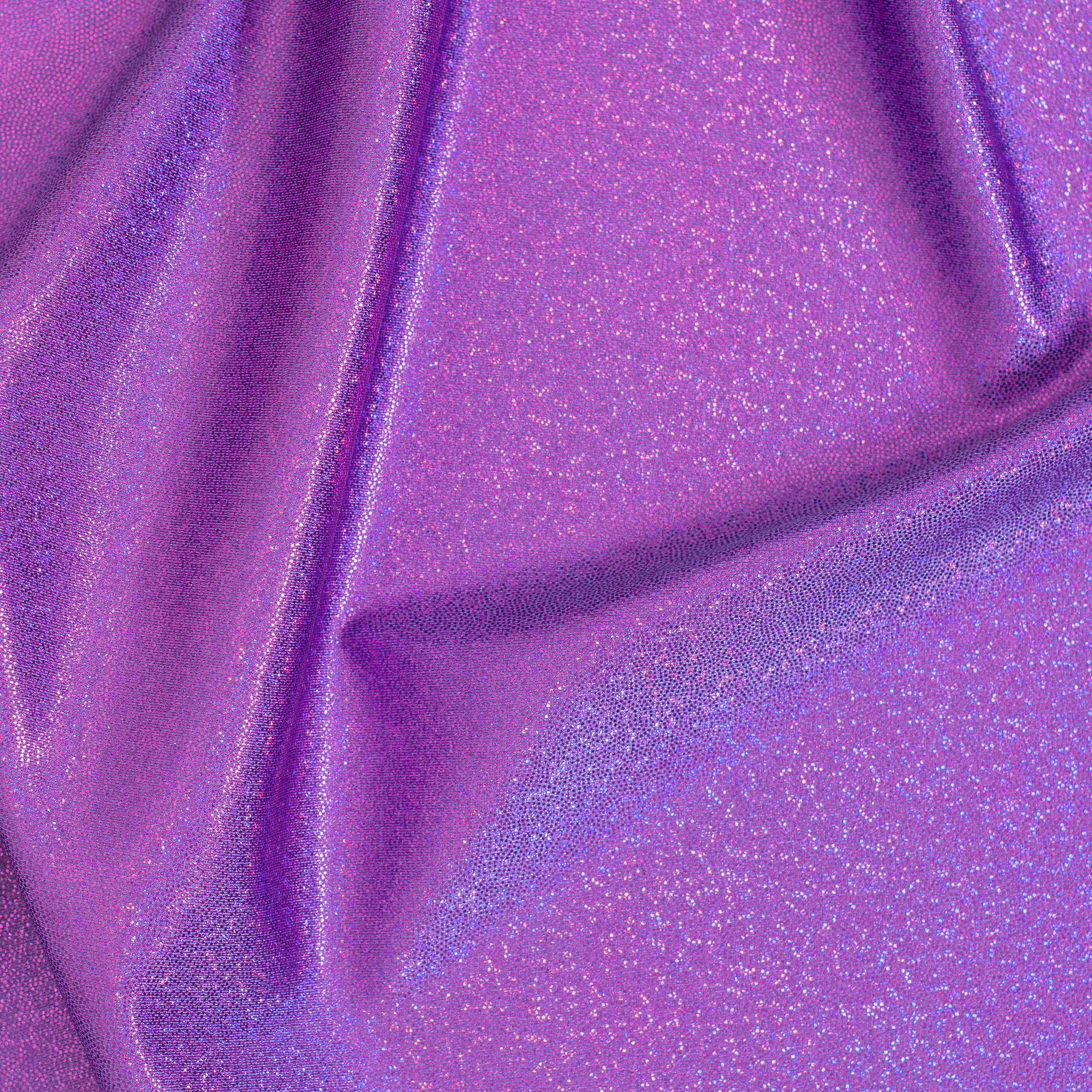 Hologram Stretch Nylon Spandex Fabric with Foggy Foil | Spandex Palace - Lilac