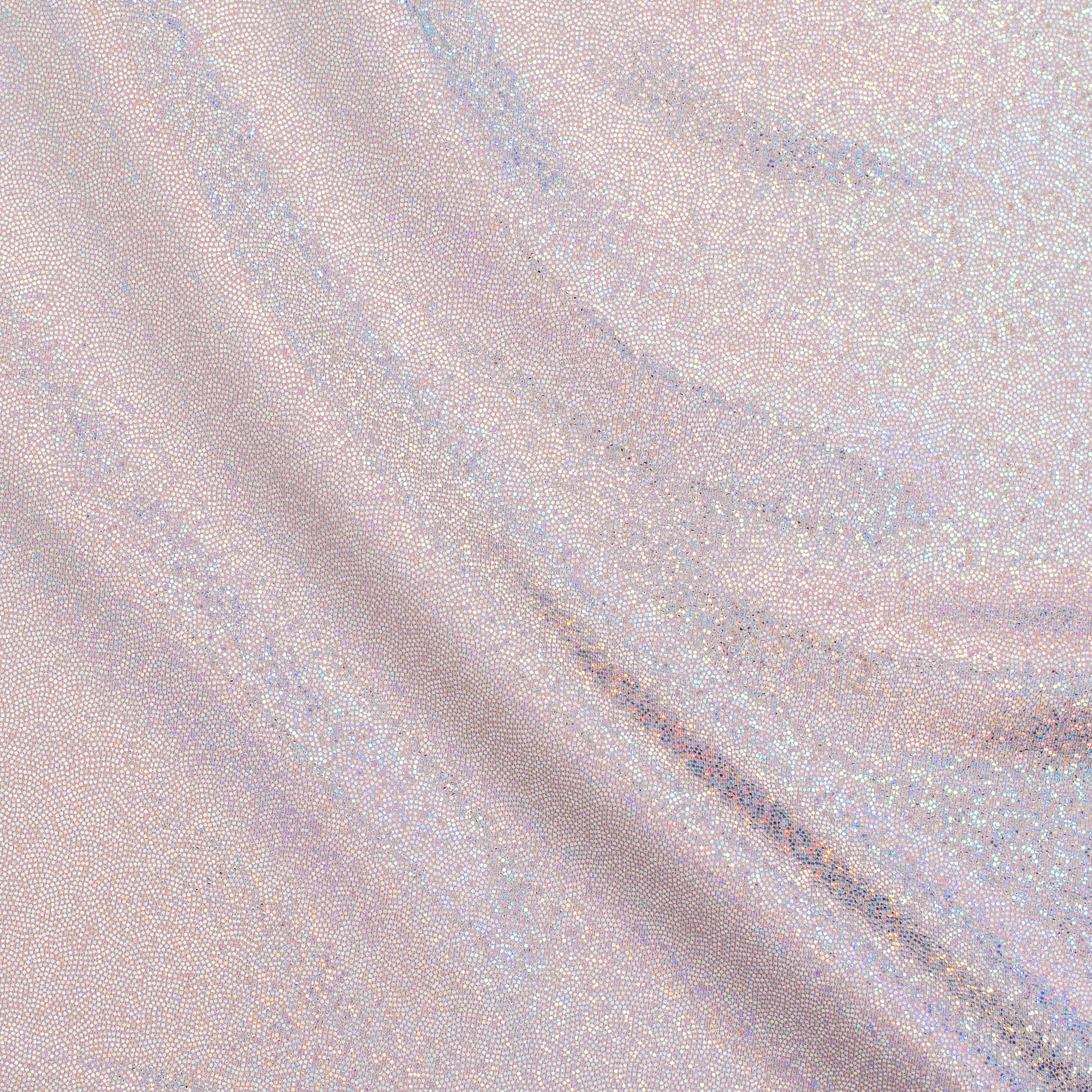 Hologram Stretch Nylon Spandex Fabric with Foggy Foil | Spandex Palace - Pink 