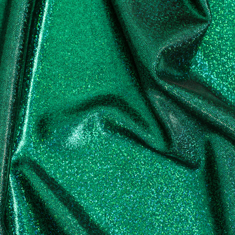 Hologram Stretch Nylon Spandex Fabric with Foggy Foil | Spandex Palace - Black Green