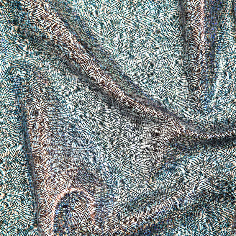 Hologram Stretch Nylon Spandex Fabric with Foggy Foil | Spandex Palace - Black Silver