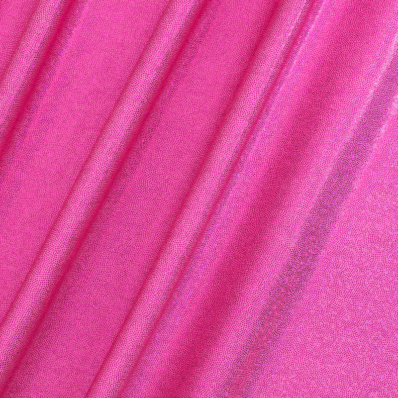 Hologram Stretch Nylon Spandex Fabric with Foggy Foil | Spandex Palace - Fuchsia Pink