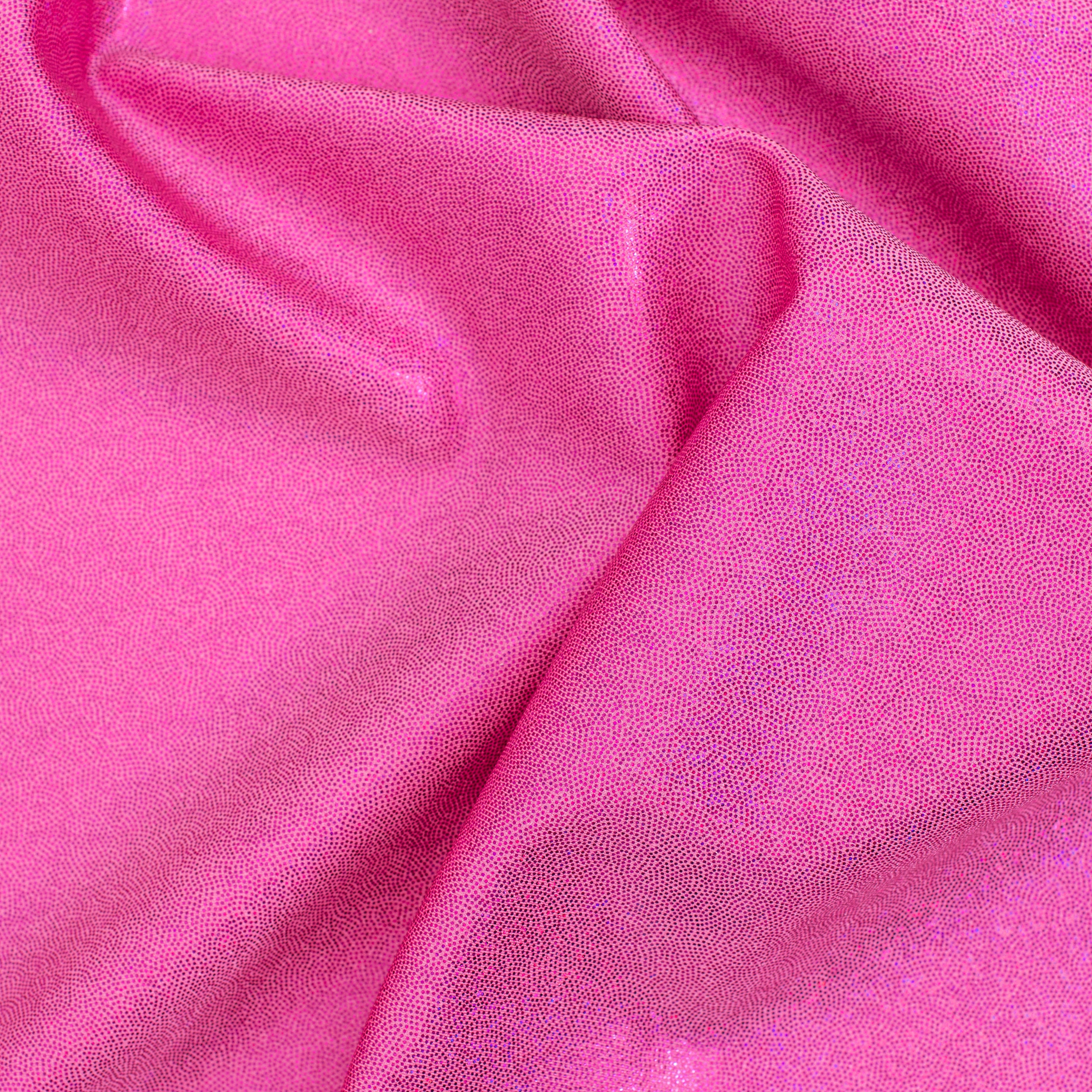 Hologram Stretch Nylon Spandex Fabric with Foggy Foil | Spandex Palace - Fuchsia Pink