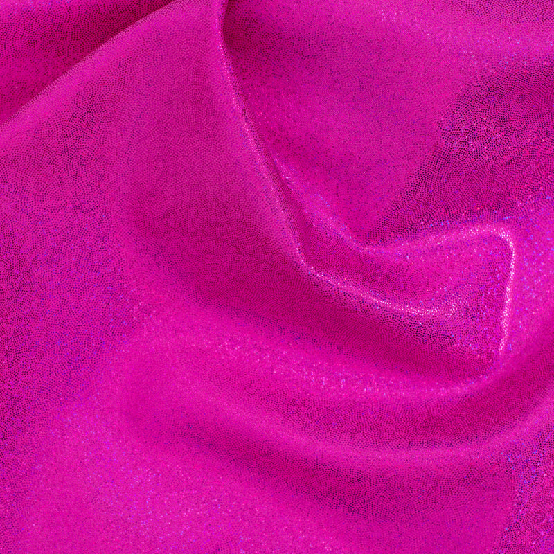 Hologram Stretch Nylon Spandex Fabric with Foggy Foil | Spandex Palace - Hot Pink Fuchsia