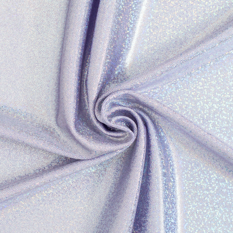 Hologram Stretch Nylon Spandex Fabric with Foggy Foil | Spandex Palace - Lilac Silver