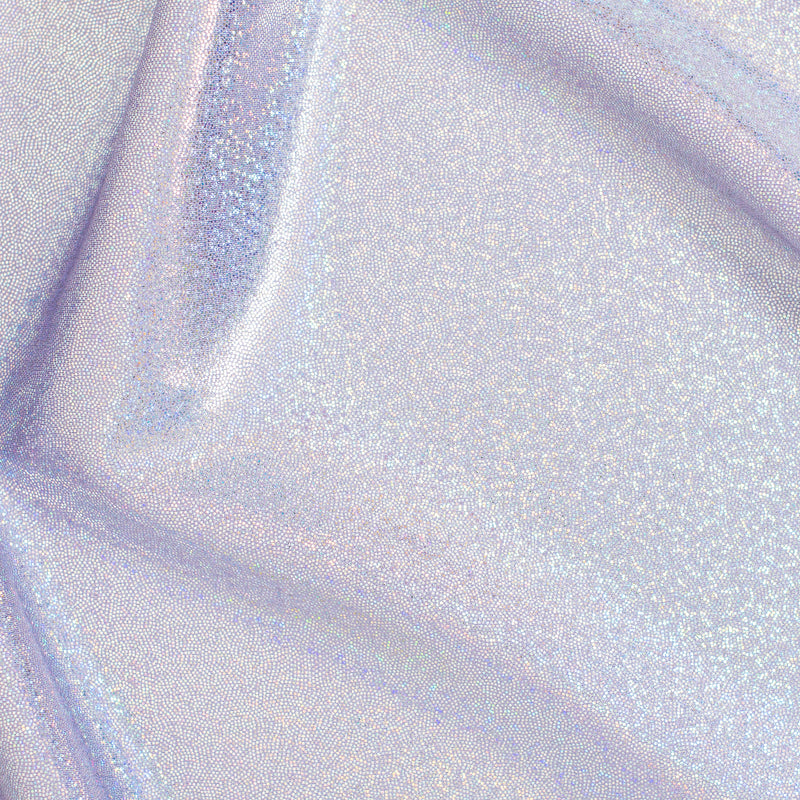 Hologram Stretch Nylon Spandex Fabric with Foggy Foil | Spandex Palace - Lilac Silver
