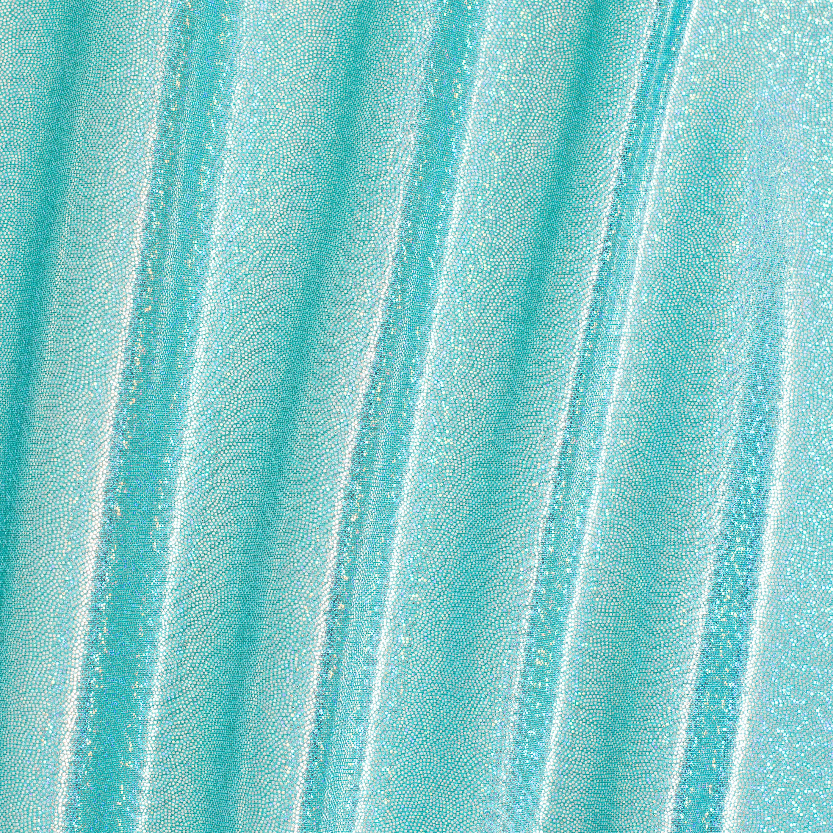 Hologram Stretch Nylon Spandex Fabric with Foggy Foil | Spandex Palace - Mint Silver