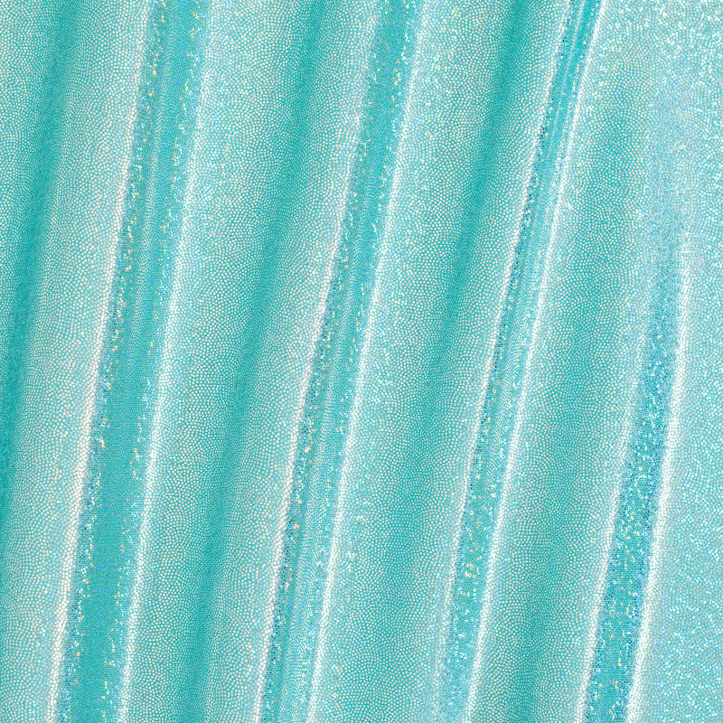 Hologram Stretch Nylon Spandex Fabric with Foggy Foil | Spandex Palace - Mint Silver