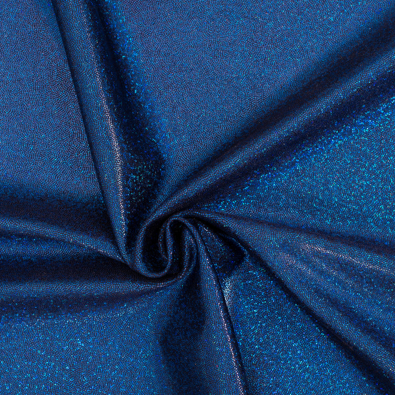 Hologram Stretch Nylon Spandex Fabric with Foggy Foil | Spandex Palace - Navy Royal