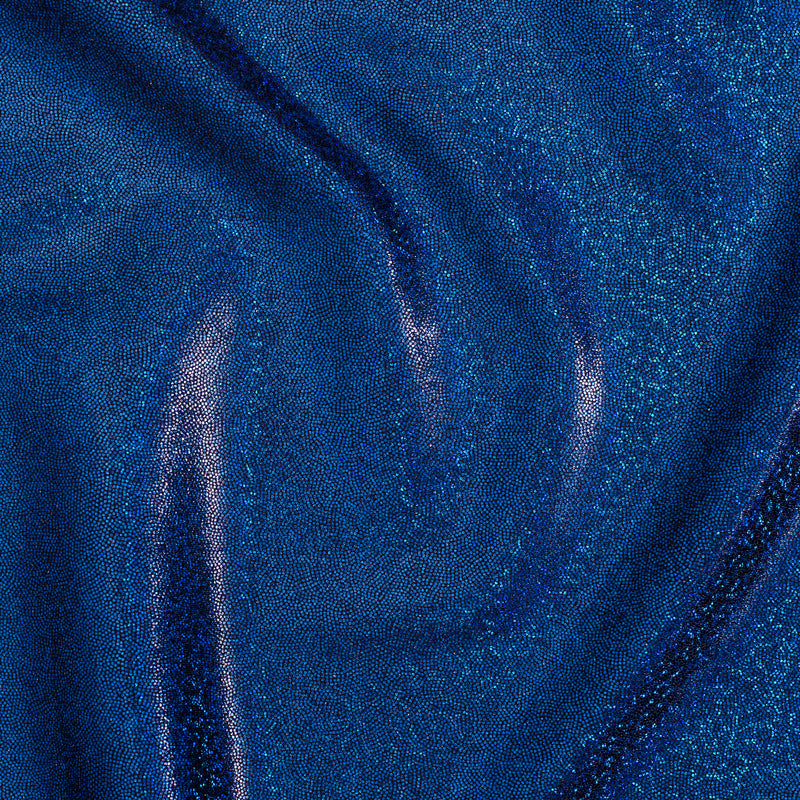 Hologram Stretch Nylon Spandex Fabric with Foggy Foil | Spandex Palace - Navy Royal