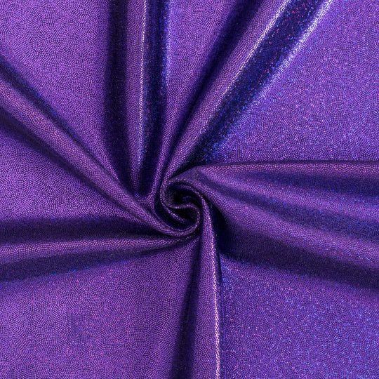 Hologram Stretch Nylon Spandex Fabric with Foggy Foil | Spandex Palace - Purple