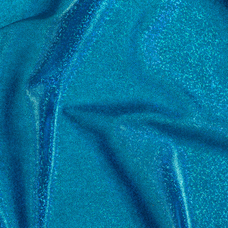 Hologram Stretch Nylon Spandex Fabric with Foggy Foil | Spandex Palace - Teal Turquoise