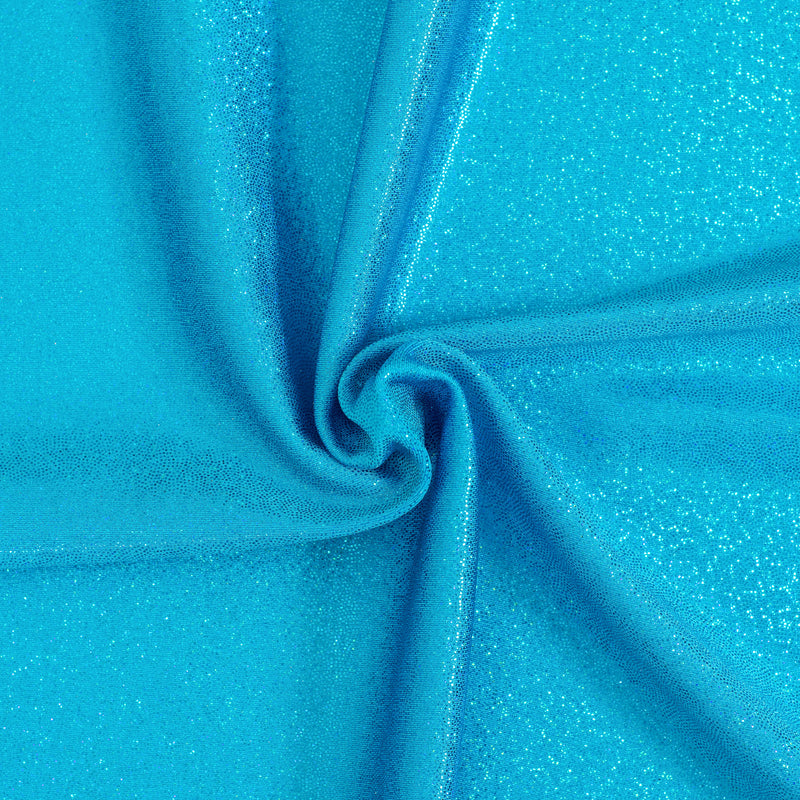 Hologram Stretch Nylon Spandex Fabric with Foggy Foil | Spandex Palace - Turquoise