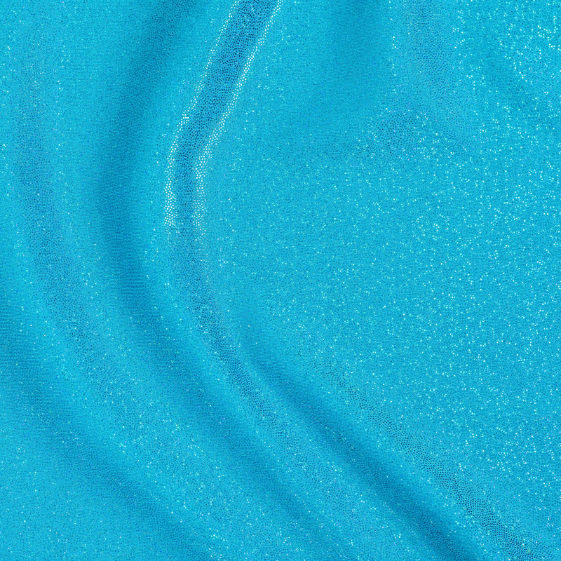 Hologram Stretch Nylon Spandex Fabric with Foggy Foil | Spandex Palace - Turquoise
