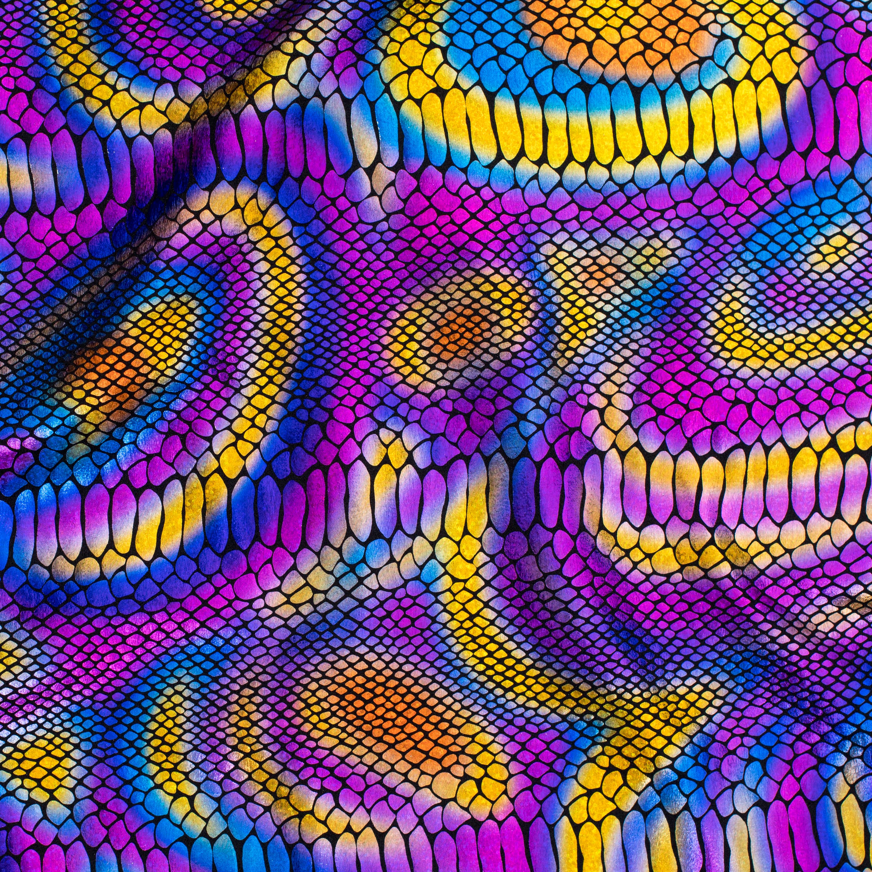 Stretch Nylon Spandex Fabric - Fever Snake Foil |Spandex Palace