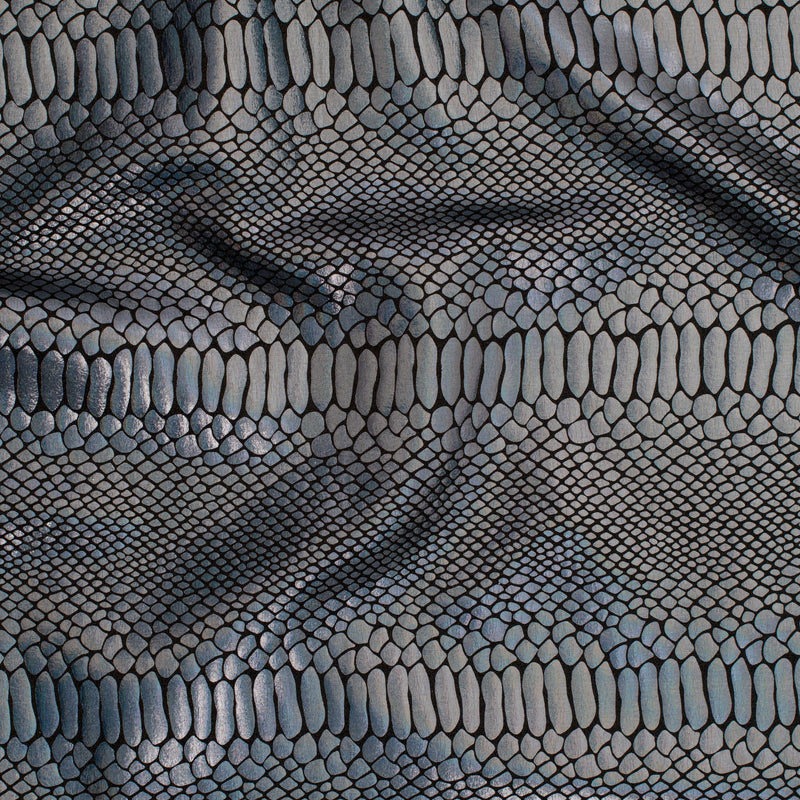 Fever Snake Foil Stretch Nylon Spandex Fabric | Spandex Palace Black Black