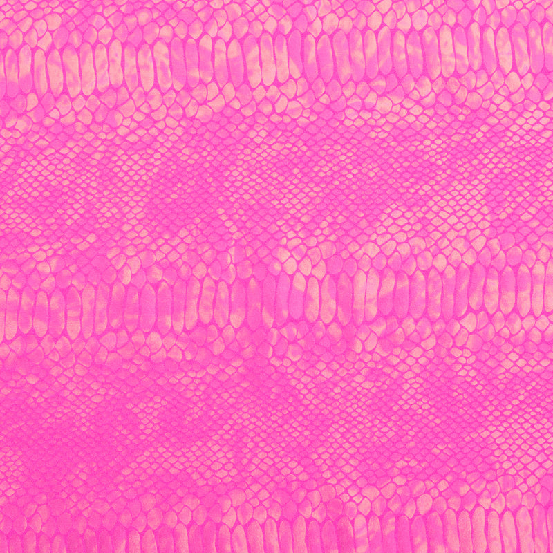 Fever Snake Foil Stretch Nylon Spandex Fabric | Spandex Palace Hot Pink Illusion