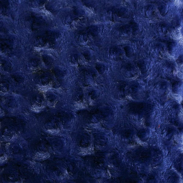 Navy Blue Swirl Rosebud Faux Fur Fabric