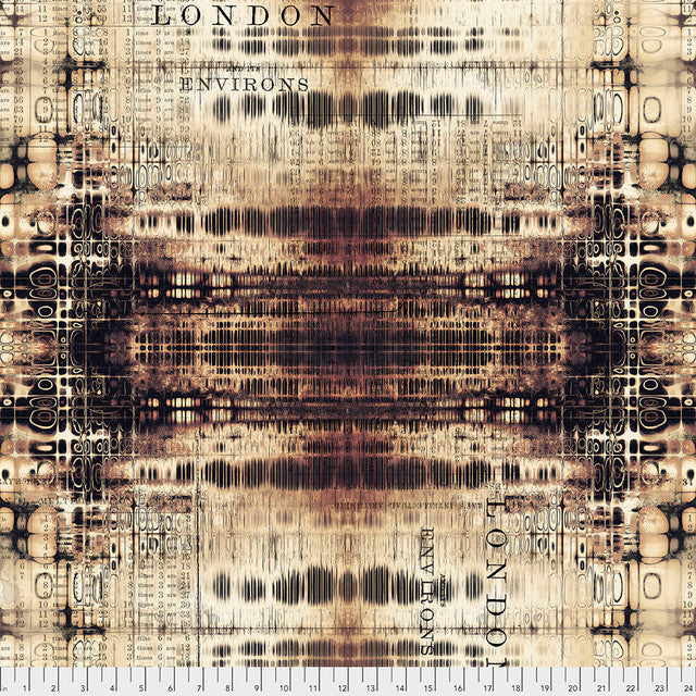 Neutral London Gridlock Abandoned 44"/45" Cotton Fabric Per Yard