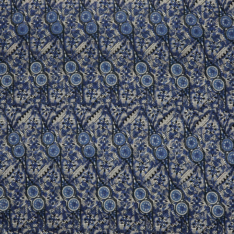 Traditional Polynesian Fijian Print Fabric | Cotton Light Barkcloth   Spandex Palace