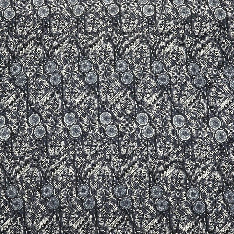 Traditional Polynesian Fijian Print Fabric | Cotton Light Barkcloth  | Spandex Palace