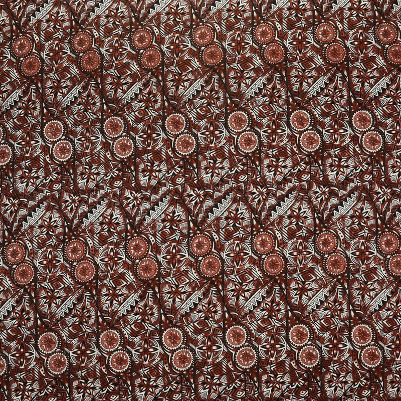 Traditional Polynesian Fijian Print Fabric | Cotton Light Barkcloth  | Spandex Palace