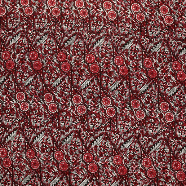 Traditional Polynesian Fijian Print Fabric | Cotton Light Barkcloth  | Spandex Palace