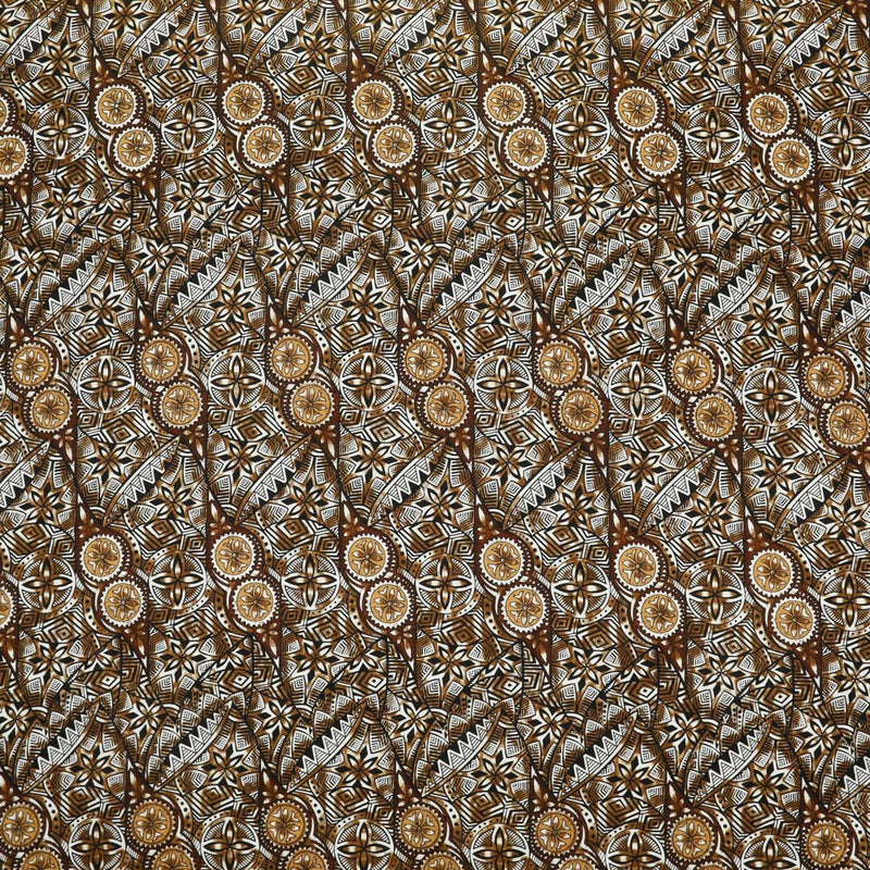 Traditional Polynesian Fijian Print Fabric | Cotton Light Barkcloth  | Spandex Palace