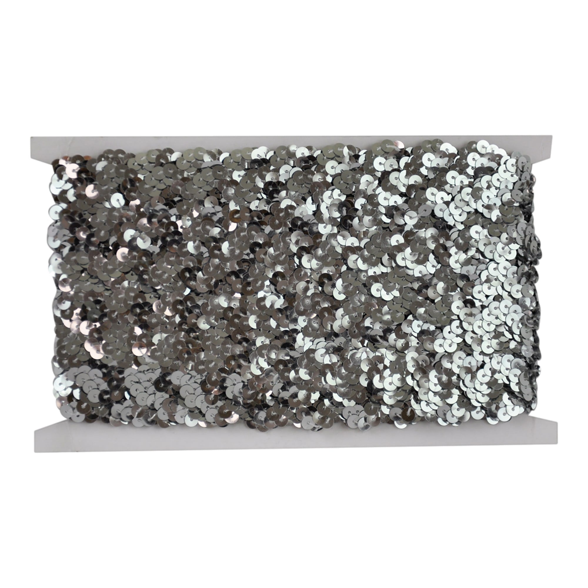 Non-Stretch Sequin Trim - 1/2" Width (25 Yard Roll) - BQ-304-11 Silver