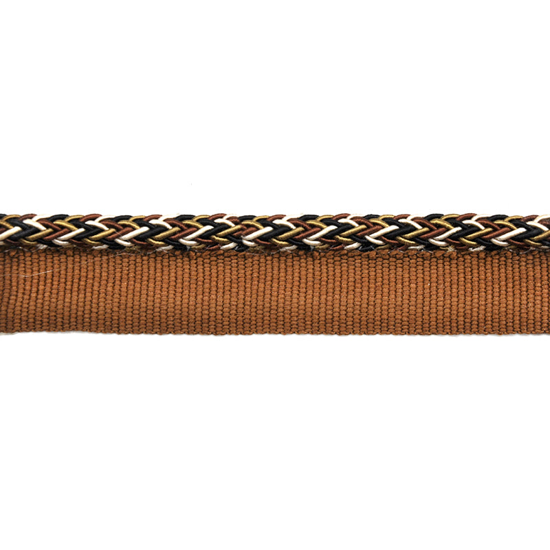 Odyssey Collection - 1/4" Width Braided Cord with Lip (50 Yard Roll) - BC-12000-66/36 Brown and Tan