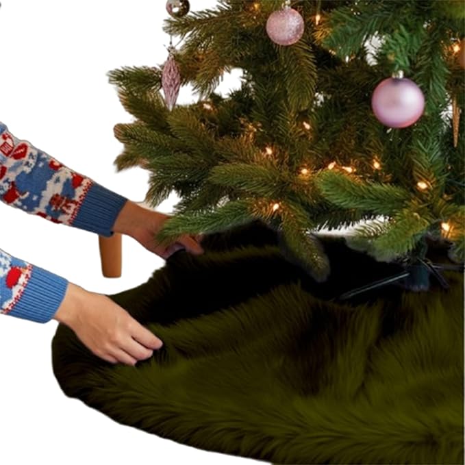 Premium Faux Fur Christmas Tree Skirt - 48 Inch | Luxurious Decoration