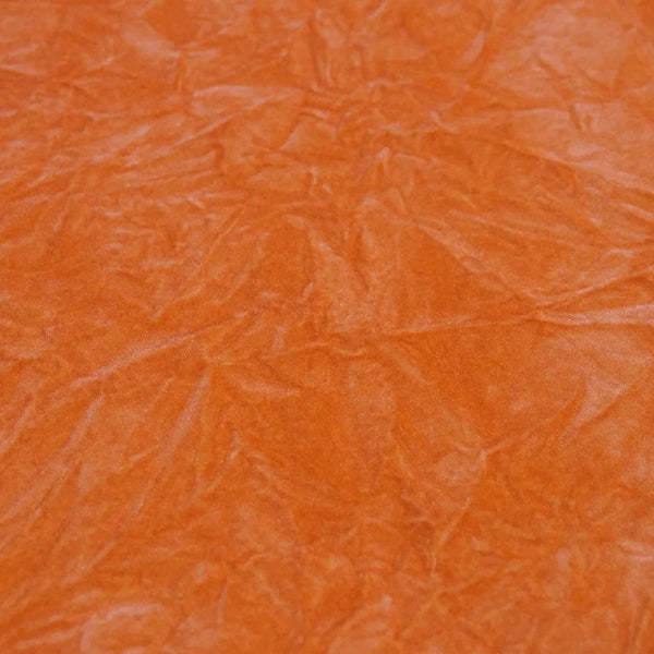 Orange Crushed Velvet Flocking Fabric