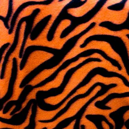 Orange | Black Zebra Print Fleece Fabric