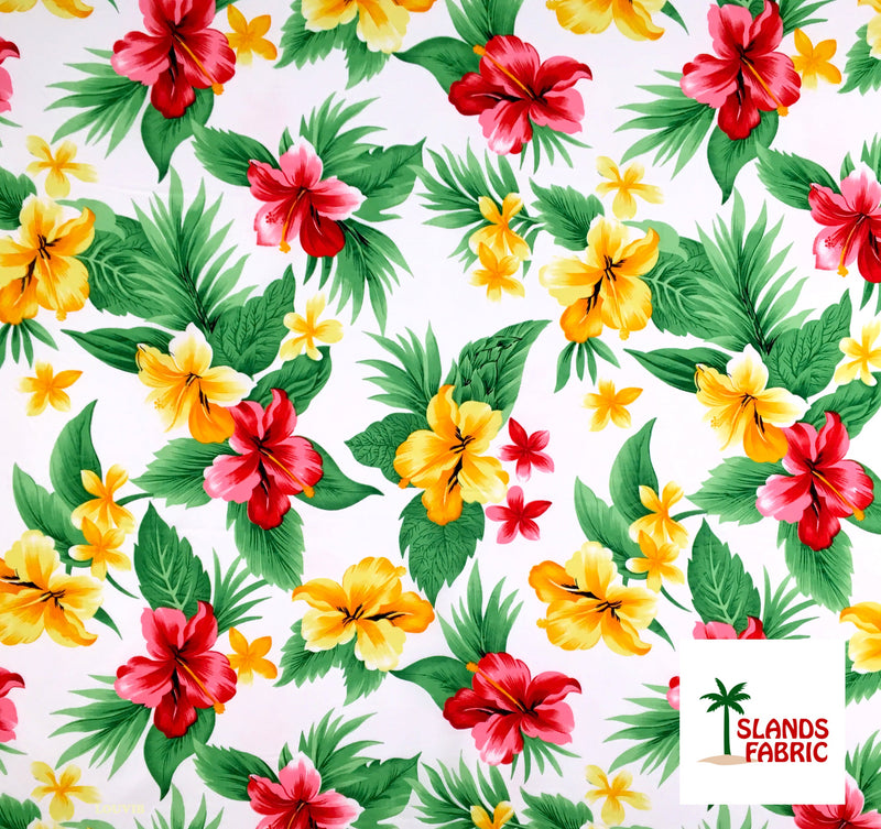 Dual Color Tropical Clusters Fabric | Peachskin