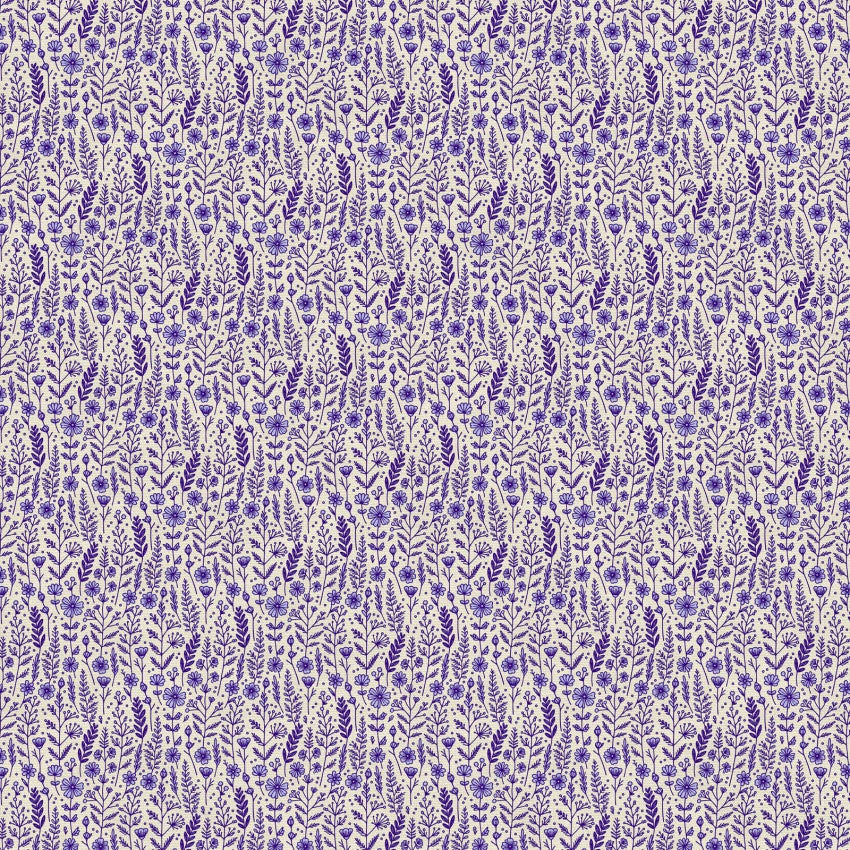 Blue Petite Petals Wildflowers Cotton Wideback 118"  Fabric Per Yard