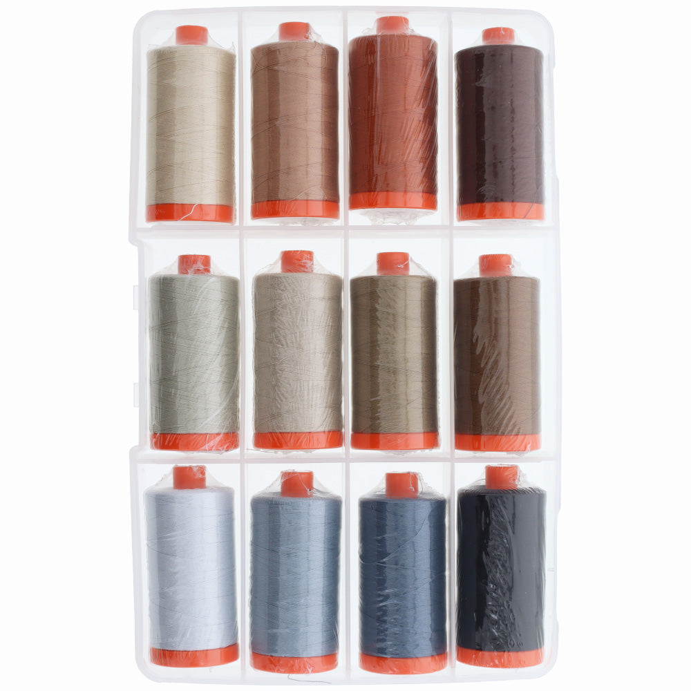 Pat Sloan's Perfect Box of Neutrals Thread Collection, Aurifil (50wt)