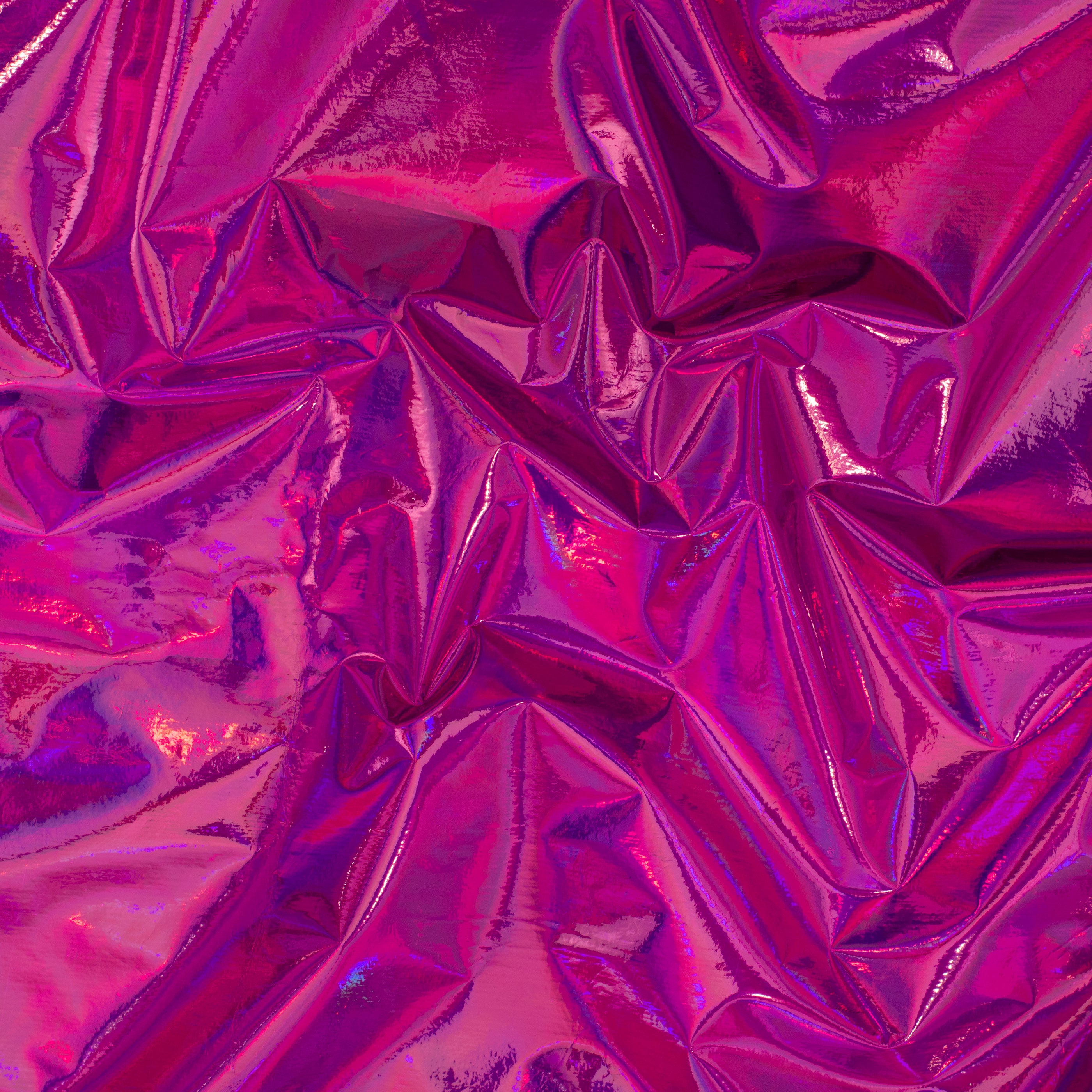 Hologram Vinyl Stretch Polyester Spandex Fabric | Spandex Palace Hot Pink