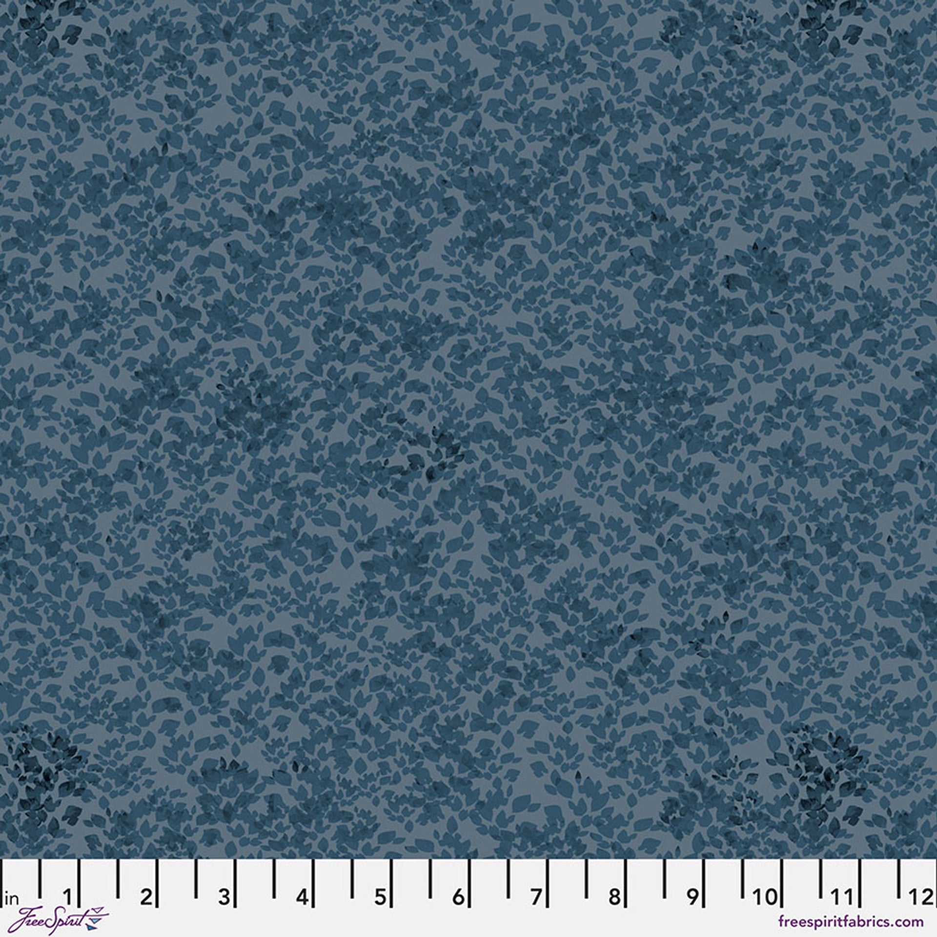 Denim Foliage Cotton 44"/45" Fabric Per Yard