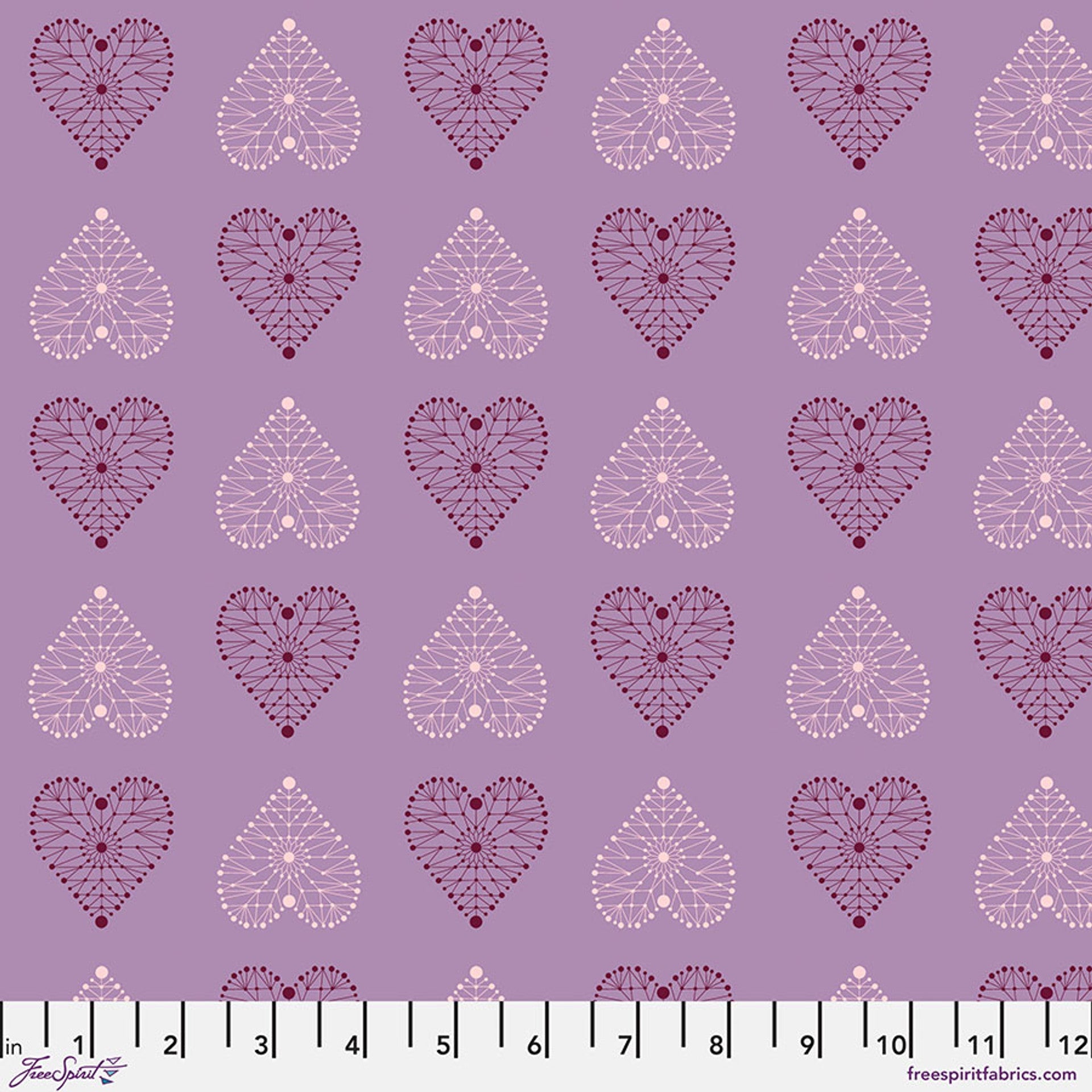 Enrapture by Giucy Giuce Amour - Amethyst Cotton 44"/45" Fabric Per Yard