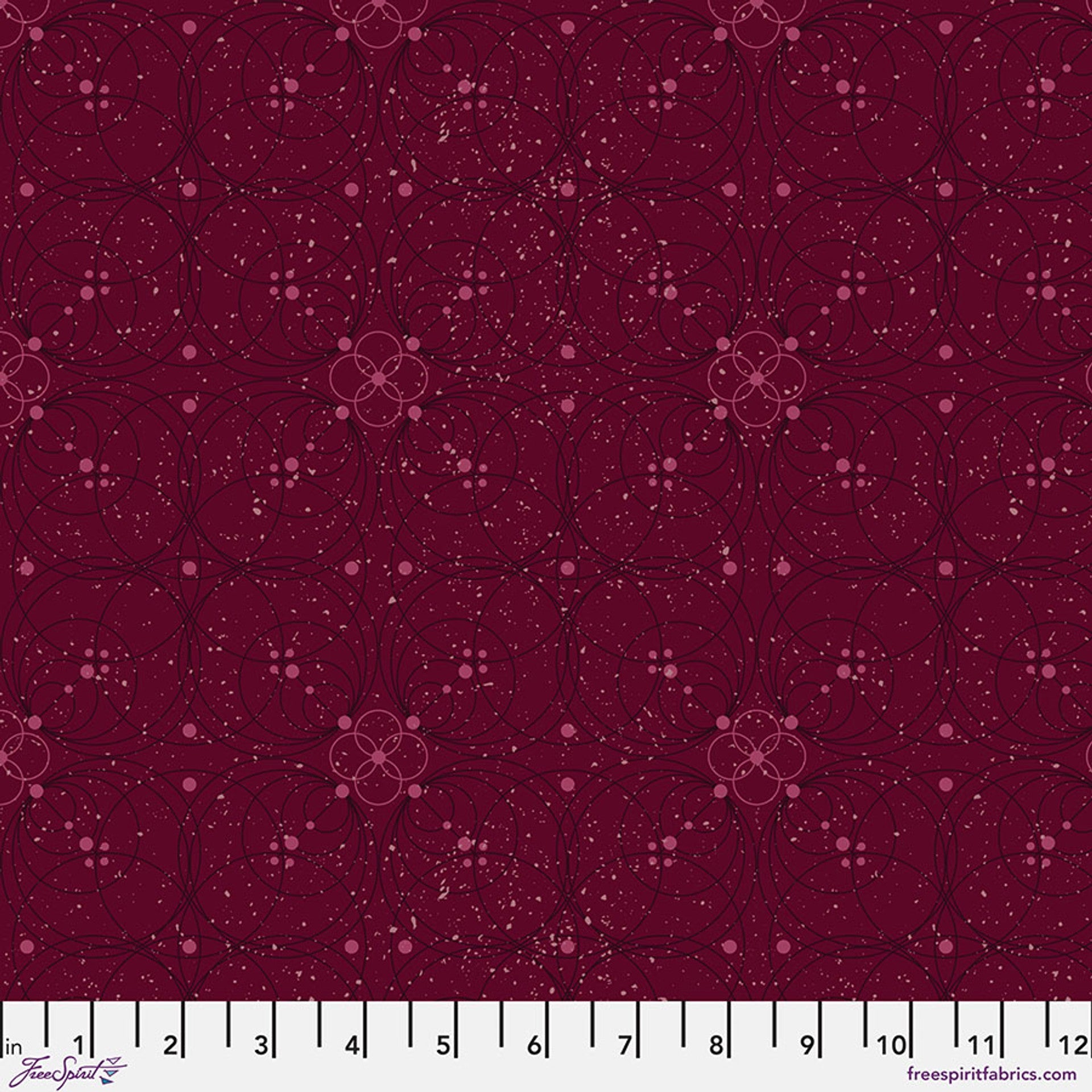 Enrapture by Giucy Giuce Flourish - Garnet Cotton 44"/45" Fabric Per Yard